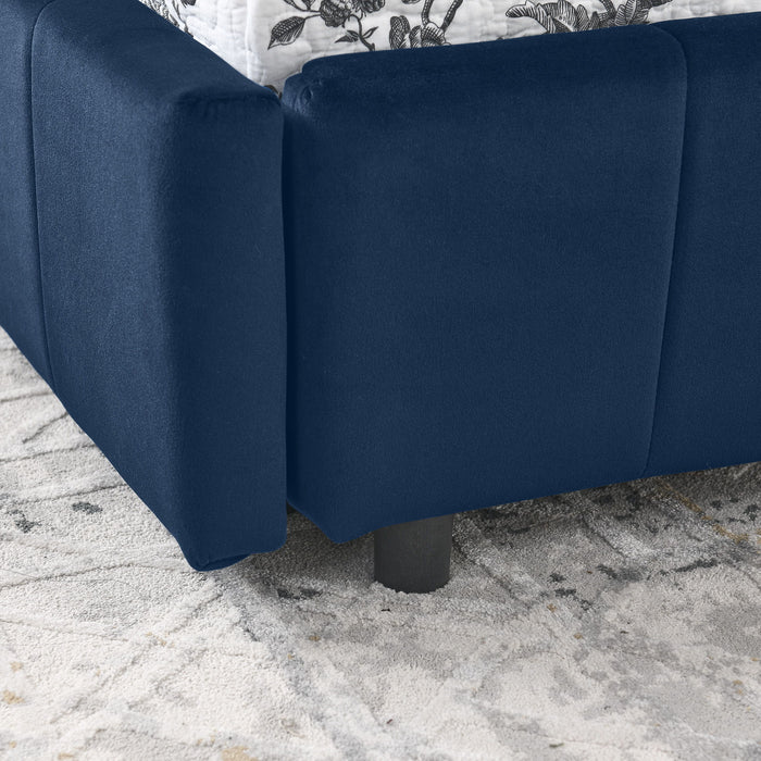 Elegant Design Storage Upholstered Tufted Bed Frame With Backrest And Armrests