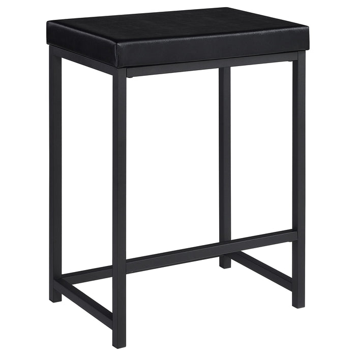 Klekner - 4 Piece Counter Height Table Set With Nesting Tables And Backless Stools - Charcoal