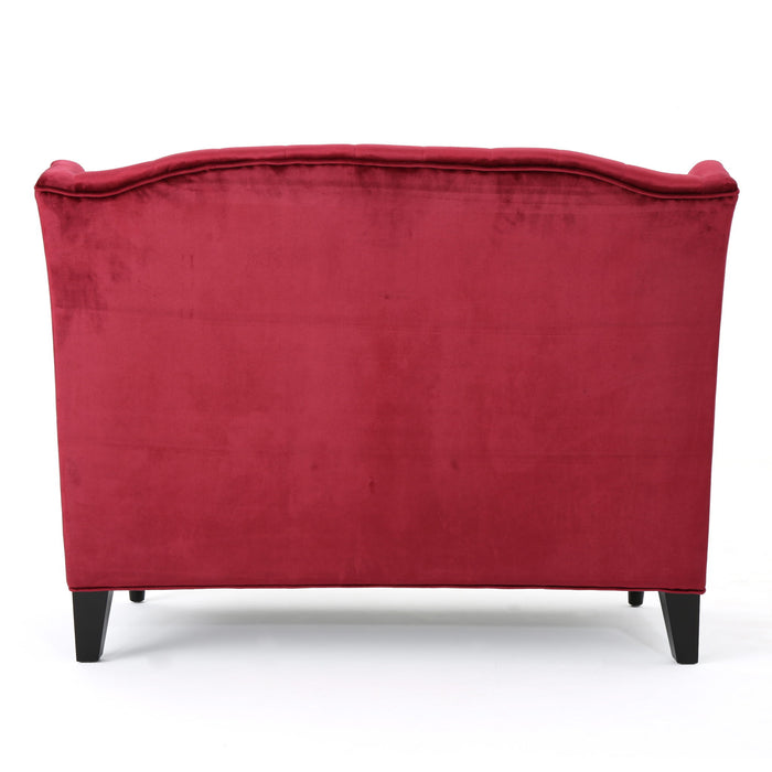 Nurturing - Upholstered Loveseat With Wing Back And Diamond Tufting