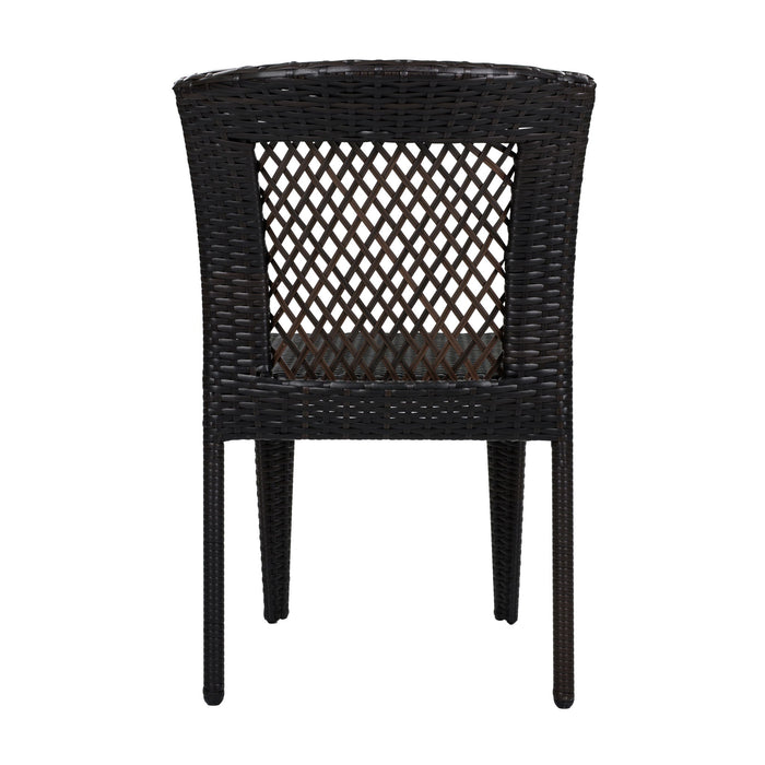 7 Piece Outdoor Dining Set With Table And 6 Chairs - Brown Multi
