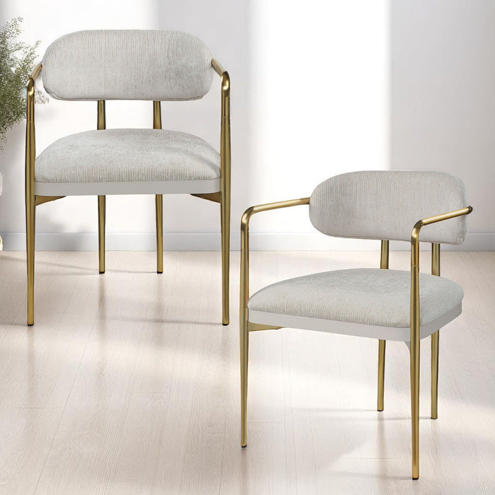Zayn - Arm Chair (Set of 2) - Beige / Gold