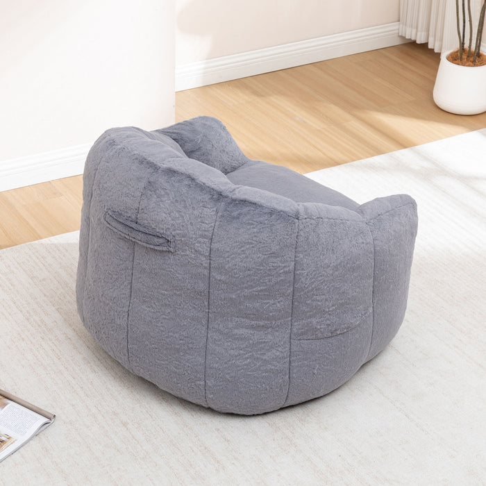 Beanbag Chair, Beanbag Sofa Chair With Armrests Stuffed High Density Foam