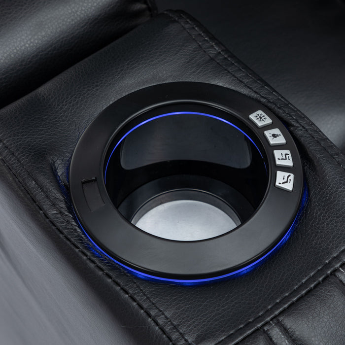 Power Recliner Theater Chair With Cooling Cup Holder, Bluetooth Speaker, LED Lights, USB Ports