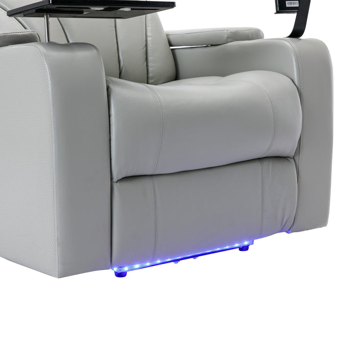 Power Motion Recliner Electric Power Recliner With USB Charging Port, Hidden Arm Storage, Convenient Cup Holder And Bluetooth Speaker