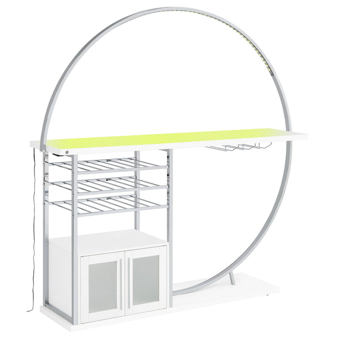 Casey - 2 Door Home Bar Storage Bar With Customizable Lighting - White