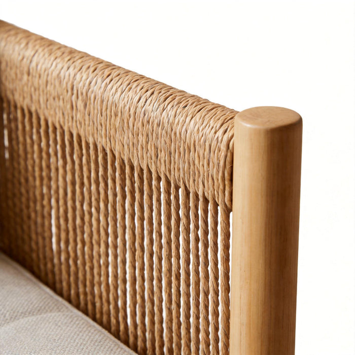 Accent Armchair With Removable Cushions For Living Room - Matte Black / Natural / Sand