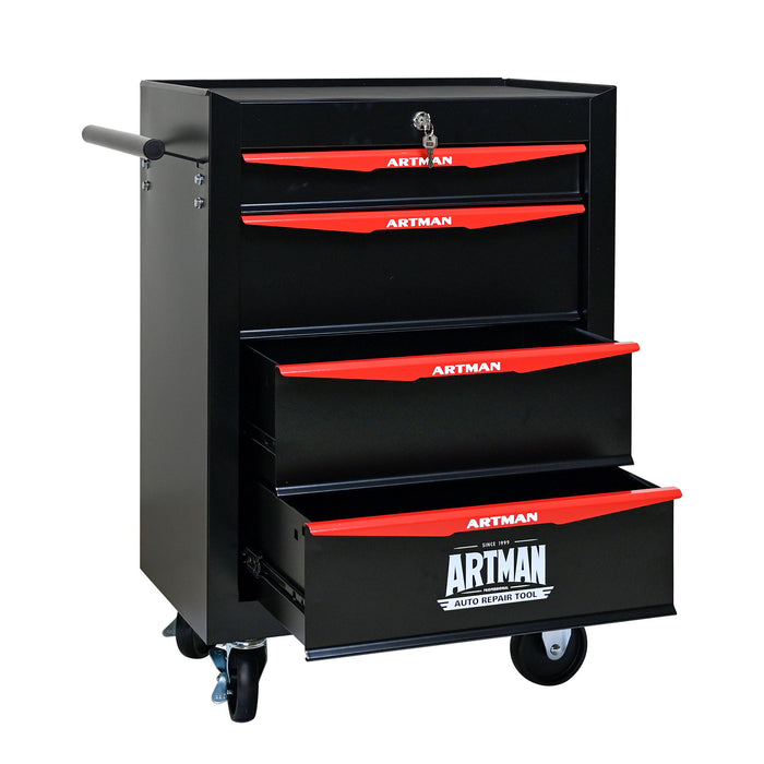 Rolling Metal Tool Chest With Drawers, Steel Storage Cabinet With Ball Bearing Slides