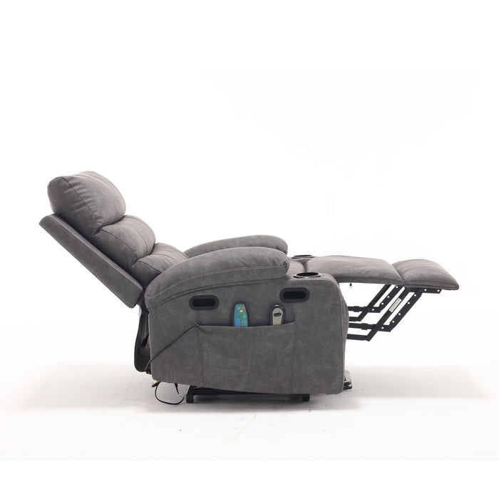 Cozy Electric Power Lift Recliner Chair Sofa For Elderly With Vibration Massage And Lumbar Heat