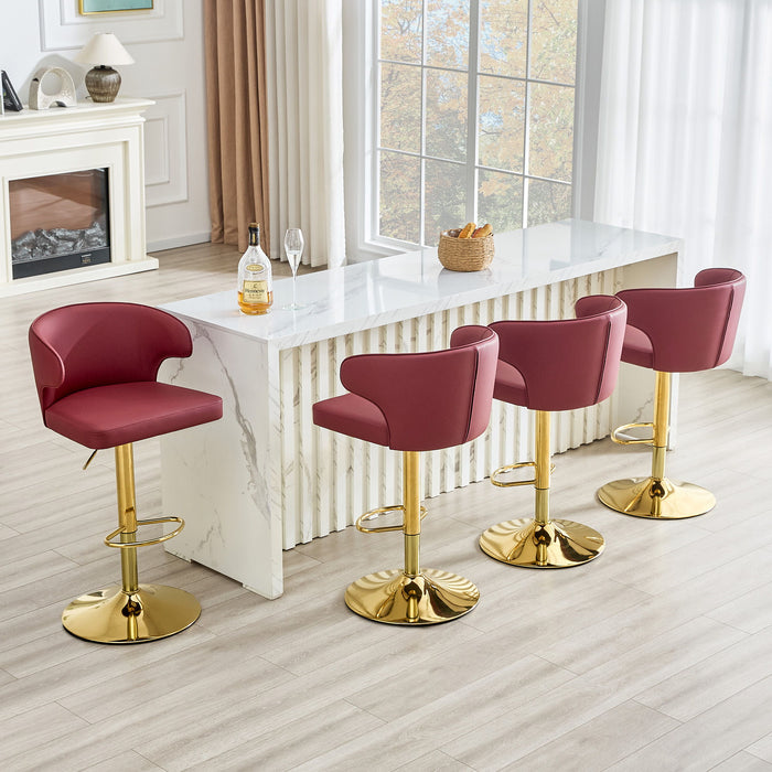 Adjustable Swivel Bar Chair With High Back Support