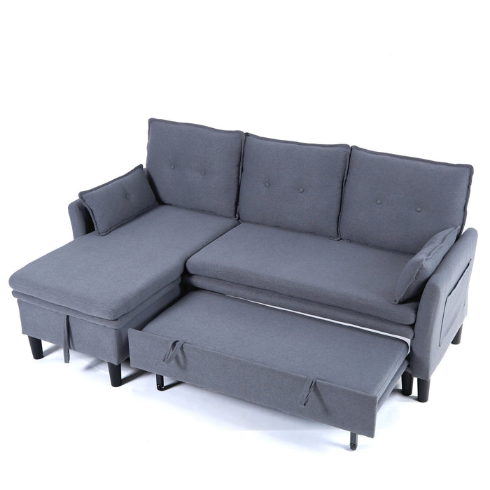 L-Shaped Reversible Chaise Sectional Sofa With Storage