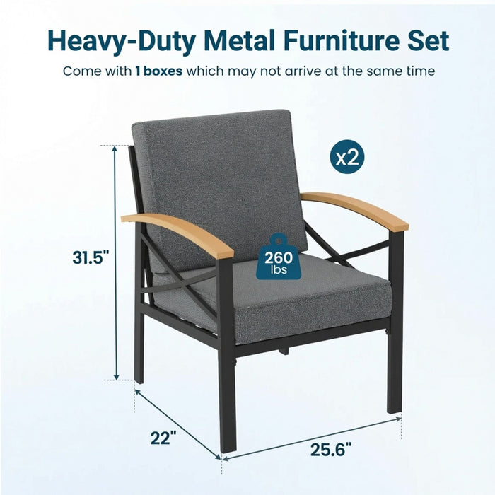 Outdoor Patio Armchair, All Weather (Set of 2)