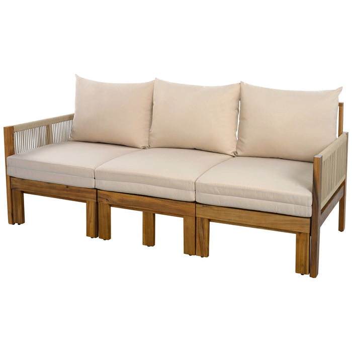 Outdoor 3 Seat Patio Sunbed