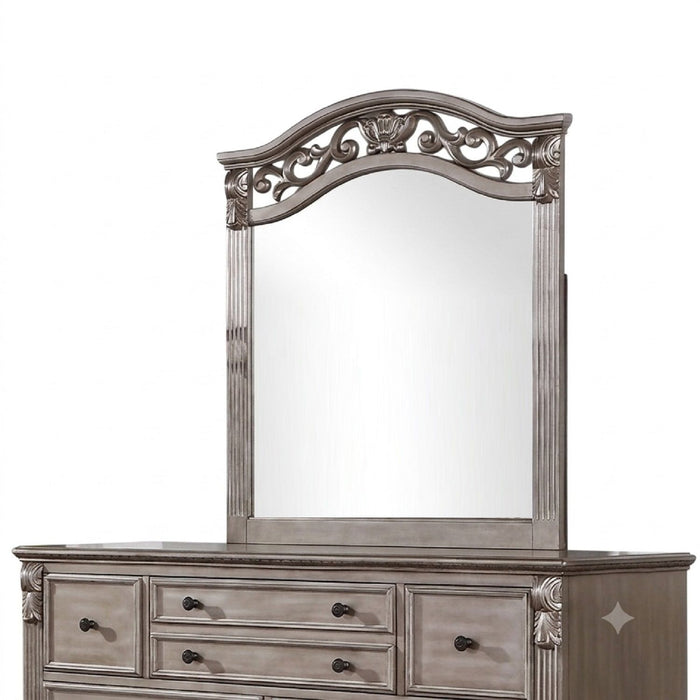 Dresser And Mirror - Antique Silver