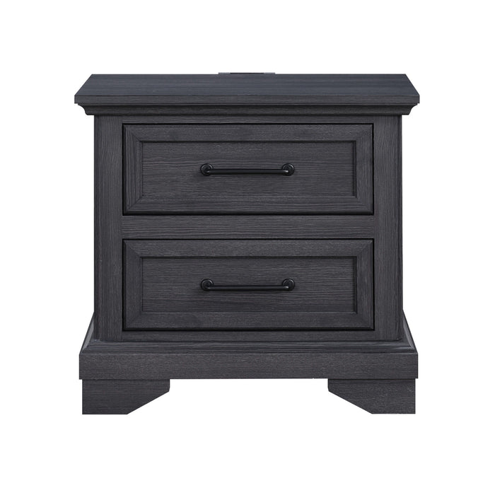 Colville - 2-Drawer Nightstand With USB Charging Port - Charcoal