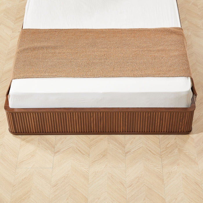 Wave Pattern Headboard Platform Bed Frame