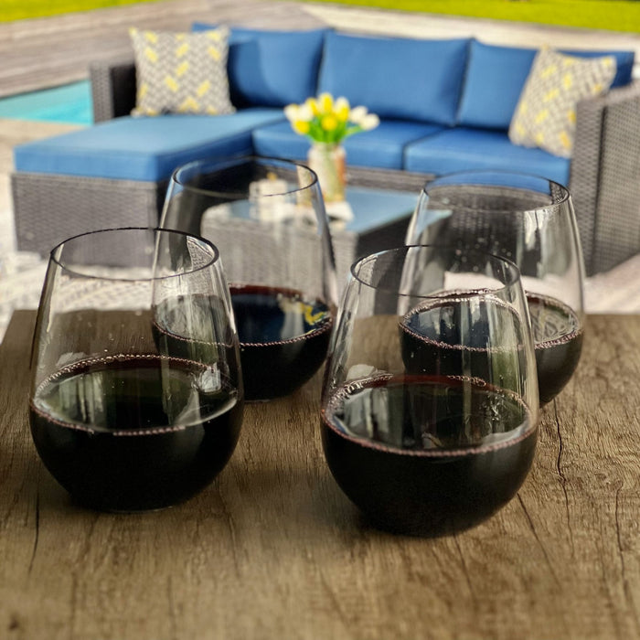 Halo - Oval Tritan Glasses Dof 18Oz, Bpa Free Plastic Water Tumblers (Set of 4) - Clear