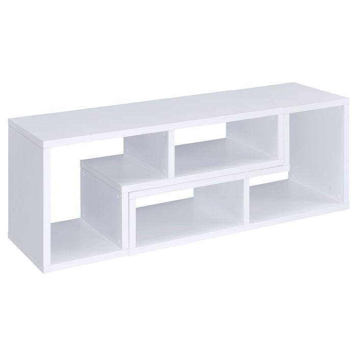 Convertable L-Shaped Bookcase With Open Shelves - White