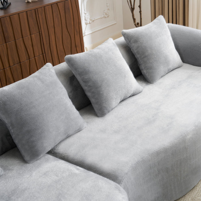 Modular L-Shape Sectional Sofa With Curved Chaise