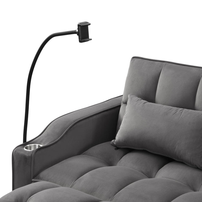 Sofa Bed With Trundle For Small Rooms - Dark Gray