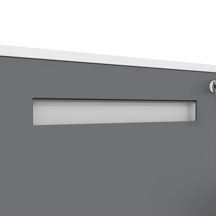 2-Drawer Mobile File Cabinet With Lock,On 360° Wheels, Holds A4/Letter/Legal Files - White