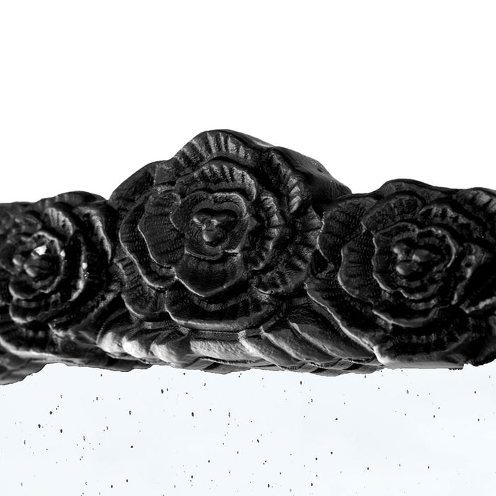 Hand Carved Rose Antique Mirror Frame, Wood Arch Mirror Wall Decor For Living Room