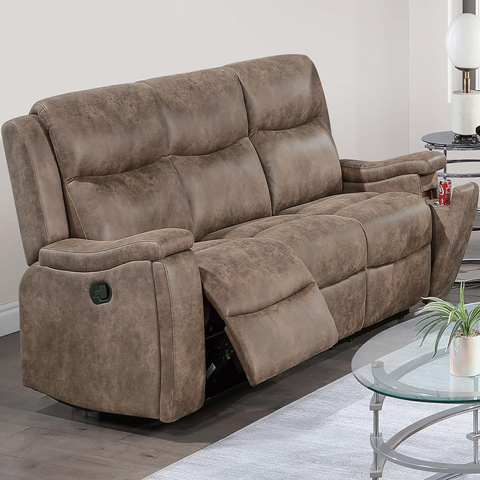 Modern Manual Motion Living Room Set With Hidden Cup Holders