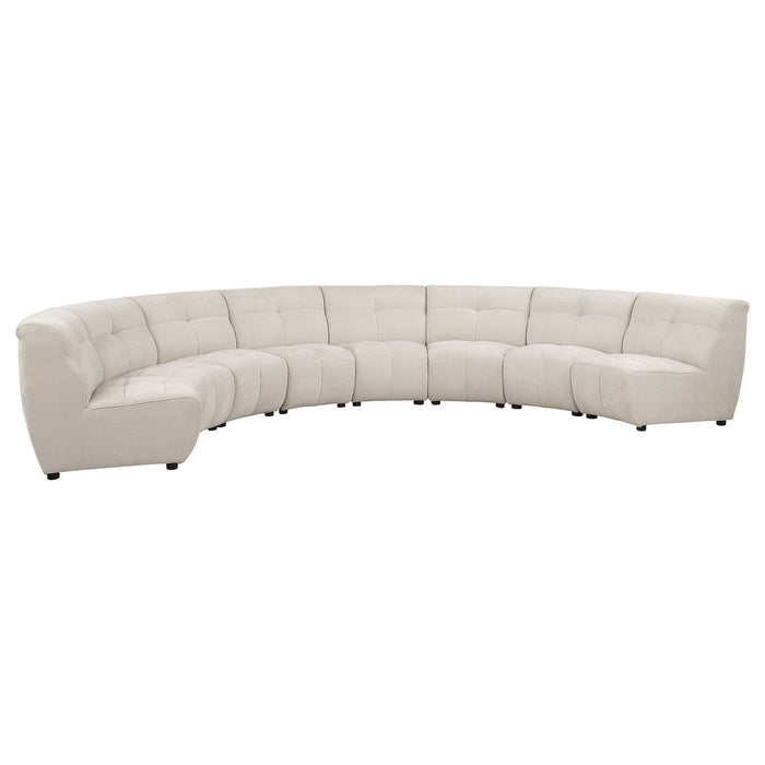 Sycamore - 8 Piece Upholstered Sectional Sofa With Curved Design - Ivory