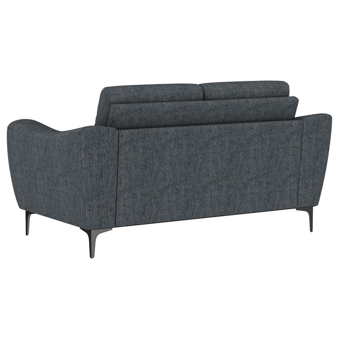 Oberle - 2 Piece Upholstered Sofa Set With Pocket Coil Seating - Charcoal