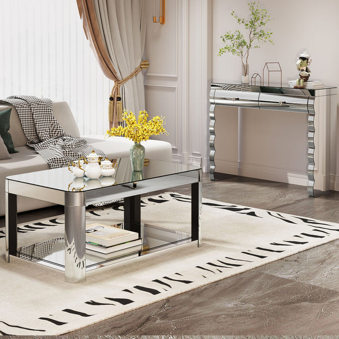 Coffee Table, Rectangular - Silver