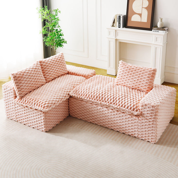 Modular Sofa, Convertible Twin Seat With Chaise Lounge
