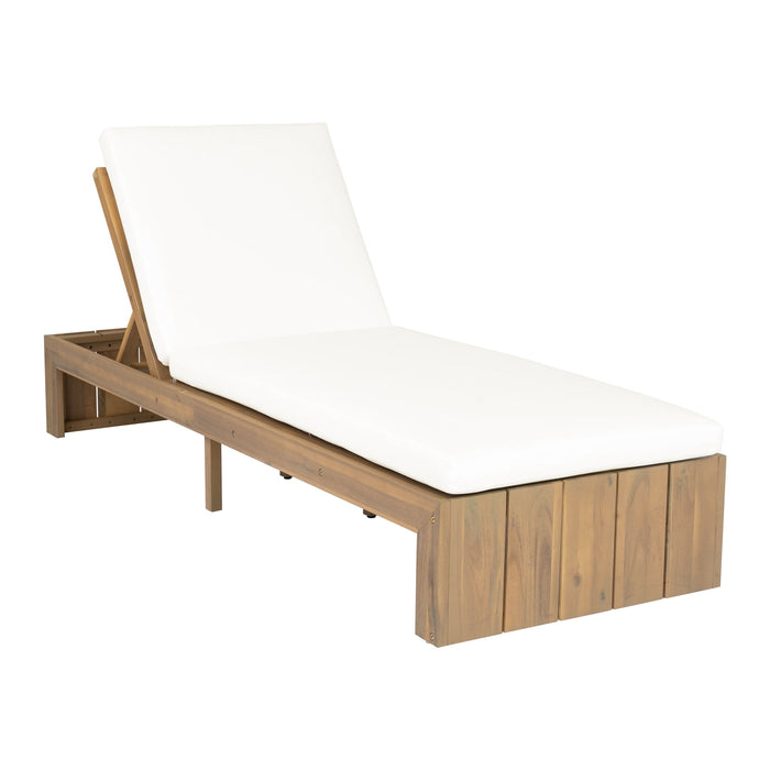 Adjustable Outdoor Chaise Lounge Patio Recliner With Removable Cushion