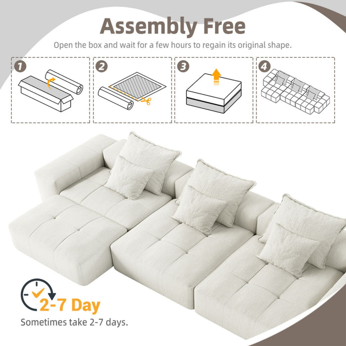 Modern Oversized Diy Combination Modular Sectional Sofa With Pillows