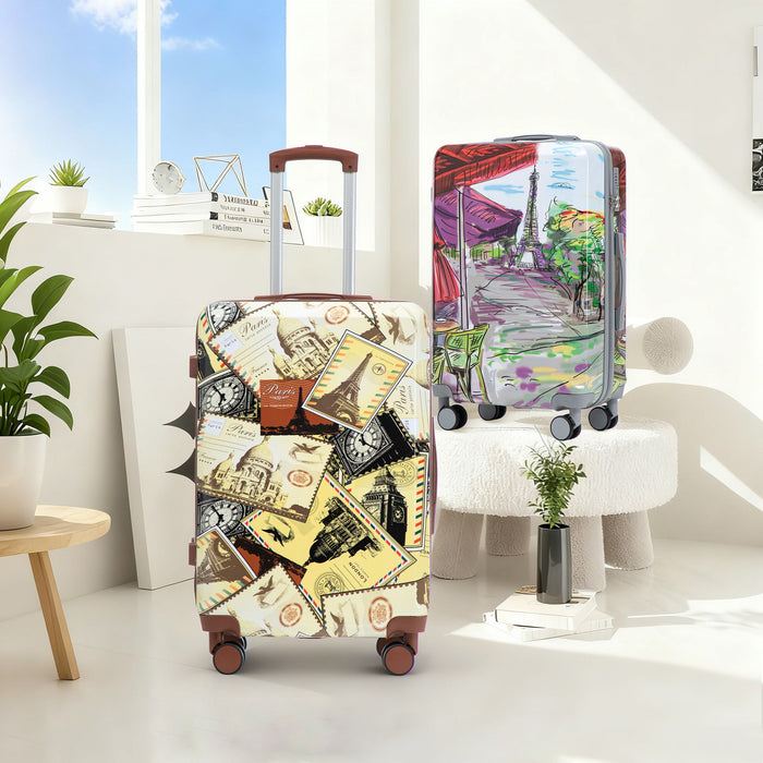 3 Piece Spinner Luggage Set 20" / 24" / 28" With Combination Lock And Silent Wheels - Black / Vintage