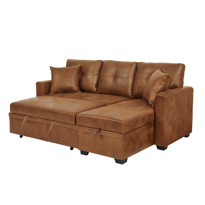 Sectional Sofa With Pull Out Bed, Reversible Chaise