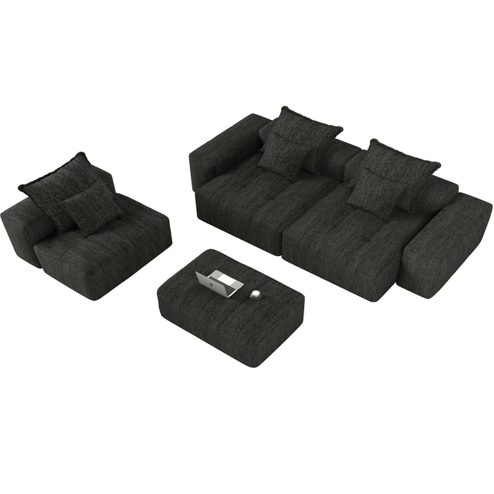 Modern Oversized Diy Combination, Modular Sectional Sofa With Pillows