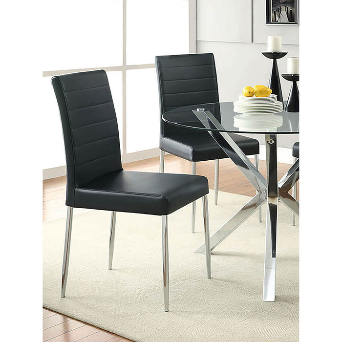 Upholstered Dining Chairs (Set of 4) - Black