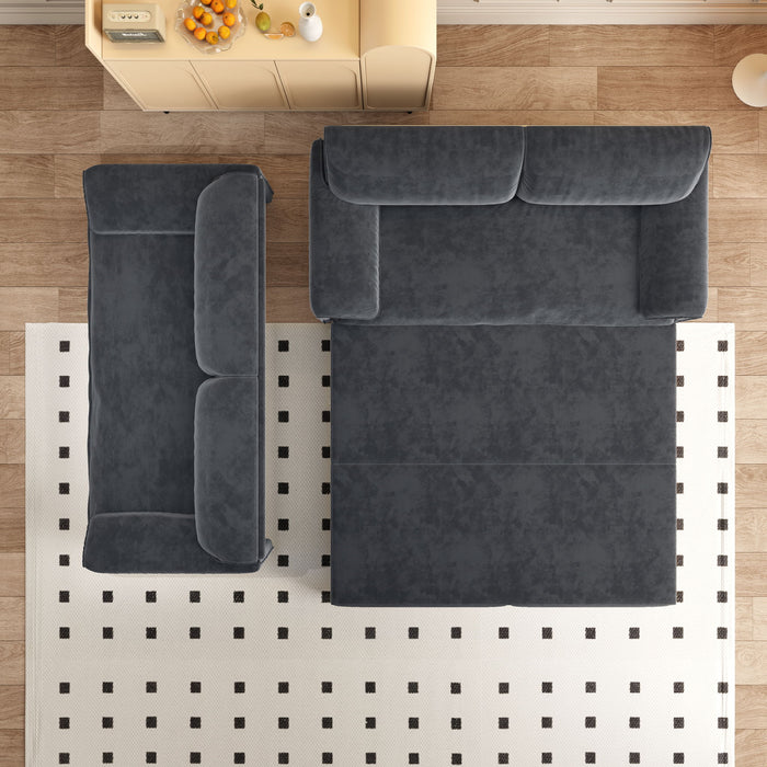 Pull Out 3 In 1 Convertible Sleeper Sofa With Side Storage, Multi Functional