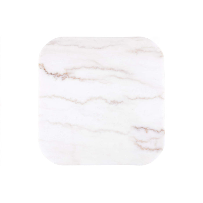 3 Piece Table Set, Square Cocktail Table & 2 Square End Tables - Brown / Gold / White