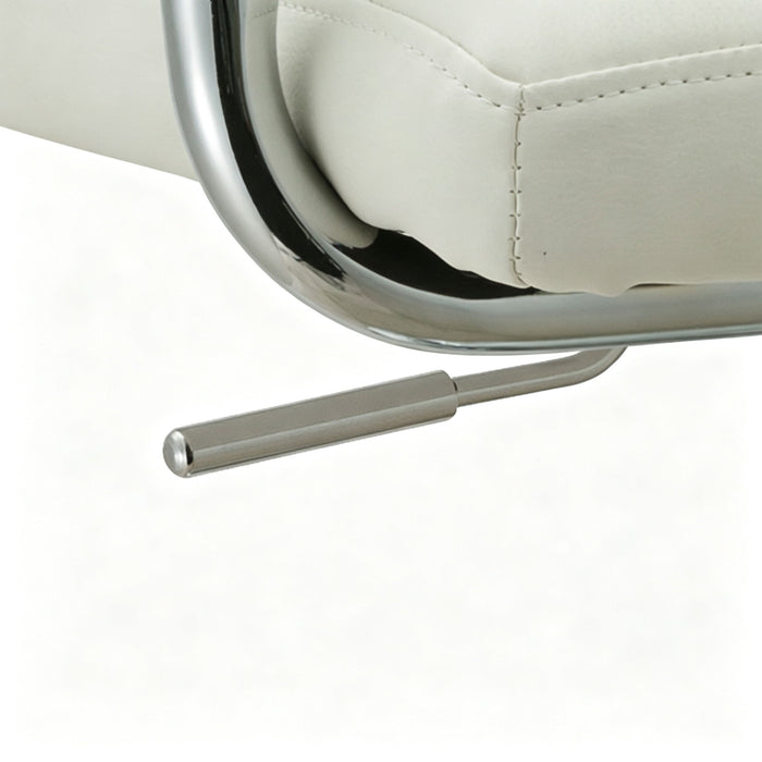 Adjustable Swivel Arm Bar Stool With Cushion - White