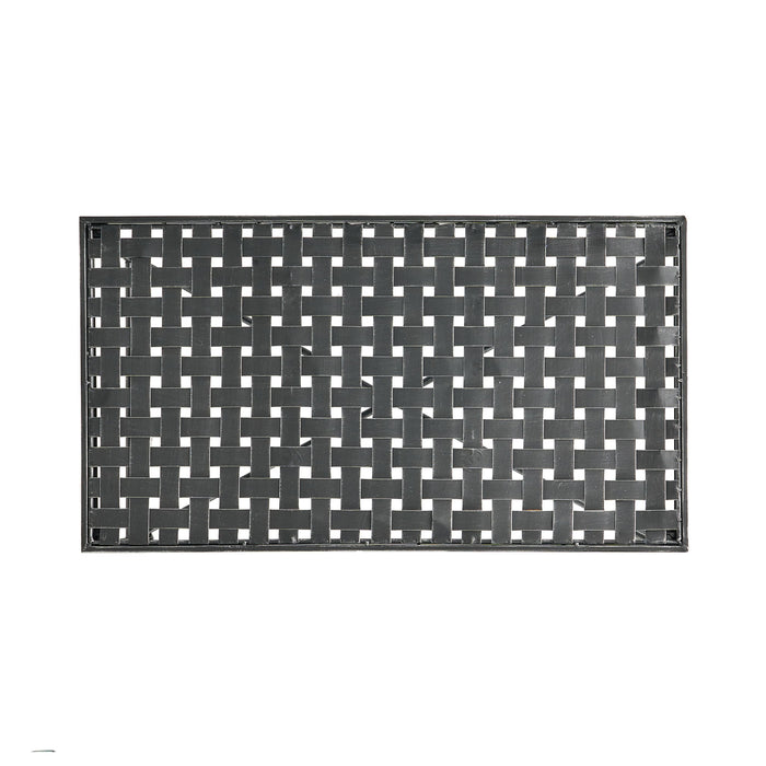 Luna - Outdoor Iron Coffee Table - Black Brush Silver