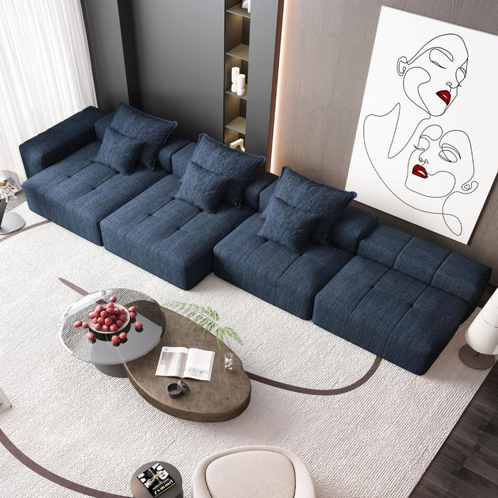 Modern Oversized Diy Combination Modular Sectional Sofa & Pillows
