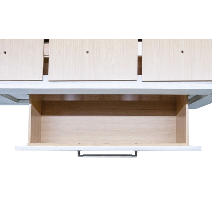 Bed With Built In LED Lights And Open Shelves