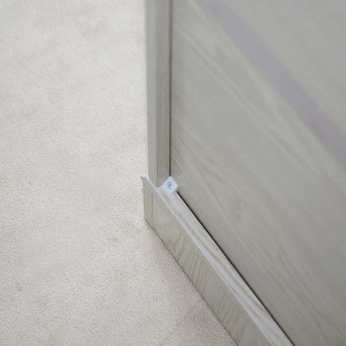 Sideboard Cabinet With Mirrored Doors, Adjustable Shelf, Metal Handles