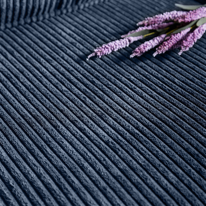 Modern Corduroy Fabric Sofa, 3 Seater Compressed Couch With Cup Holders