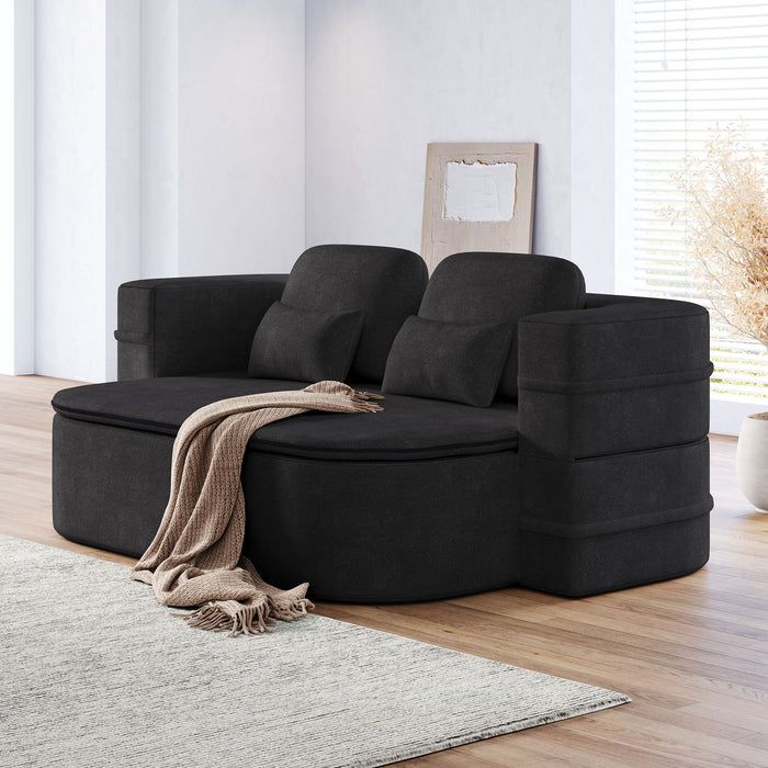 2 In 1 Foldable Sofa Bed With Multi Functional Blanket, Floor Lounge Sofa