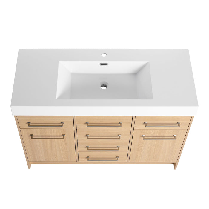 Freestanding Bathroom Vanity With Resin Sink, Soft-Closing Doors And Drawers