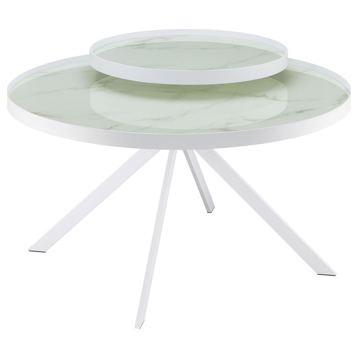 Shayne - Round Top Coffee Table With 2 Tier Design