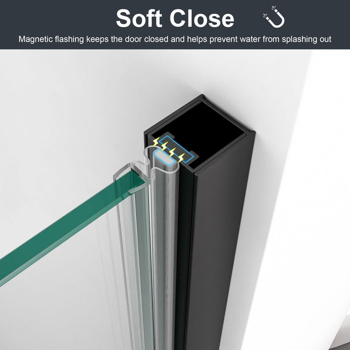 Semi Frameless Circular Pivot Shower Door With 1 / 4" Sgcc Tempered Glass