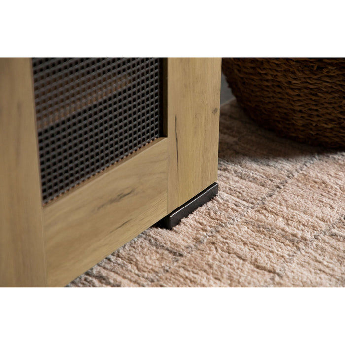 Door Accent Cabinet With Screens - Brown