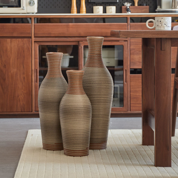 Classic And Neat Floor Vase, High Independent Flower Stand (Set of 3)